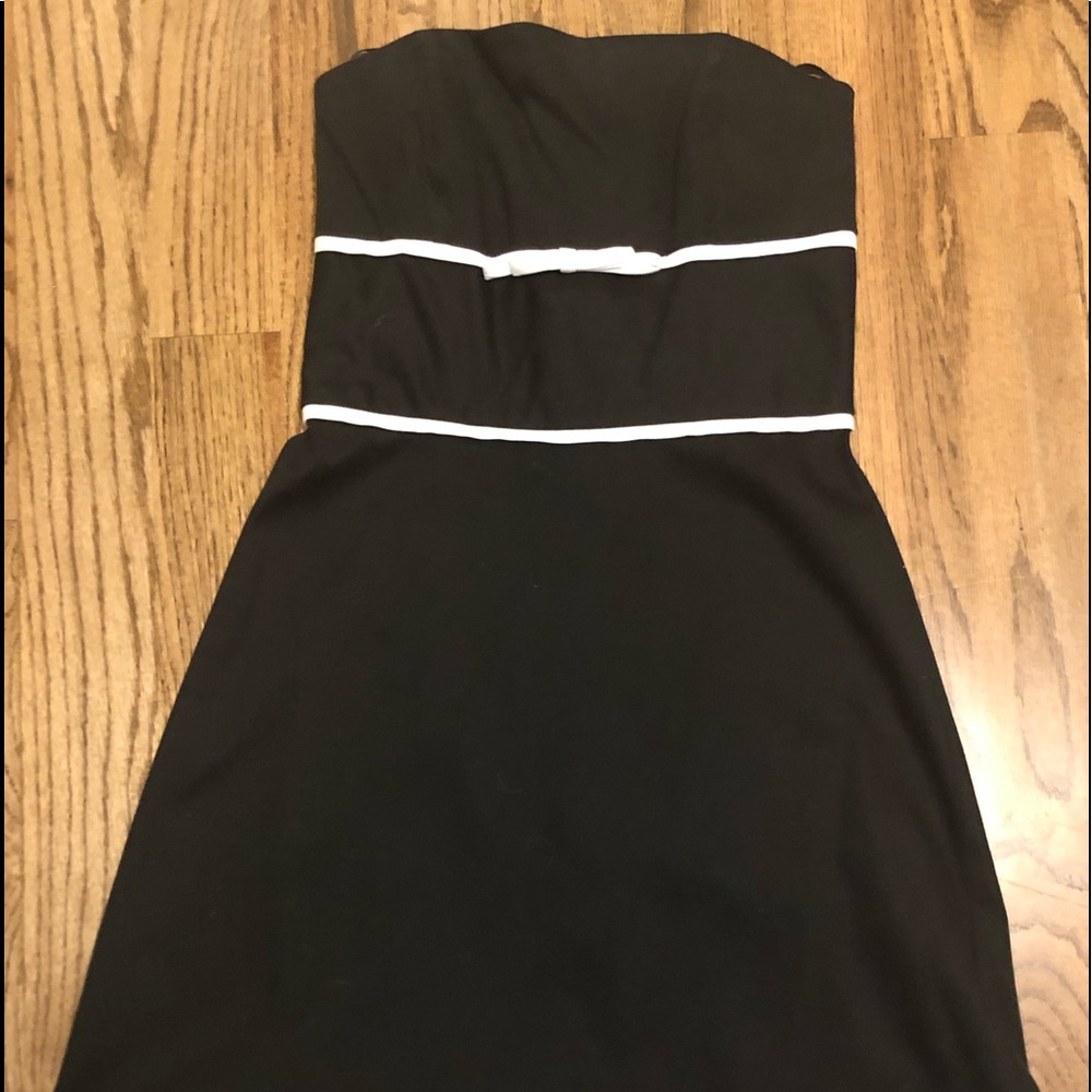 WHBM Strapless Black & White Dress